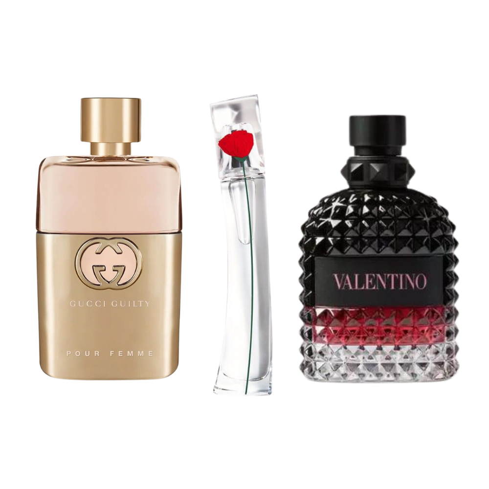 3 Parfums Gucci Guilty, Valentino Intense, Flower By Kenzo (Eau Parfum)- Damenparfum