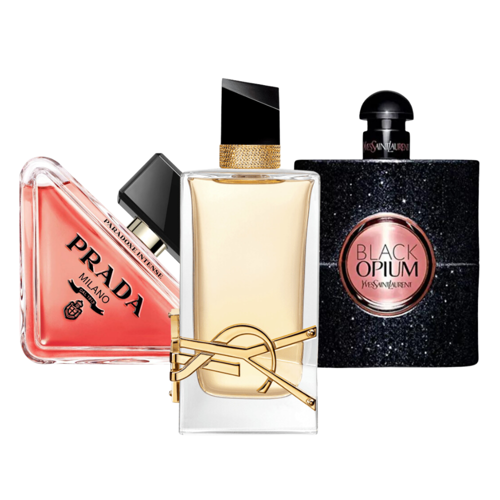 3 Parfums Prada Paradoxe, Black Opium Yves Saint Laurent, Libre- Eau de Parfum - Damenparfum