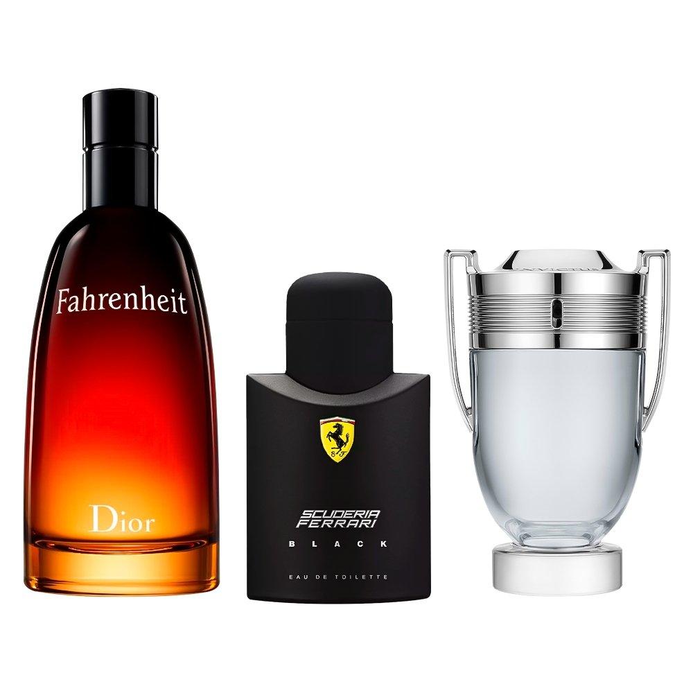 Combo aus 3 Herrenparfums - Ferrari Black, Invictus und Fahrenheit - Eau de Parfum